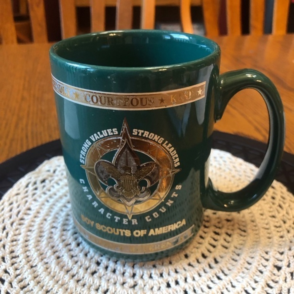 Boy Scouts of America 90th Anniversary Commemorative Mug Dark Green 1910-2000